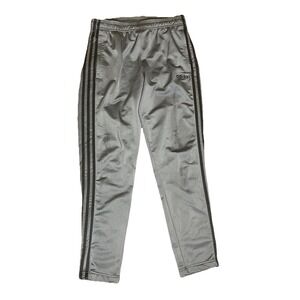 Adidas Trackpants Medium‎ Three Stripe Drawstring Zip Leg Gray Grey Vintage